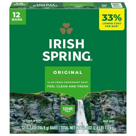 IRISH SPRING paquet de 12 unités